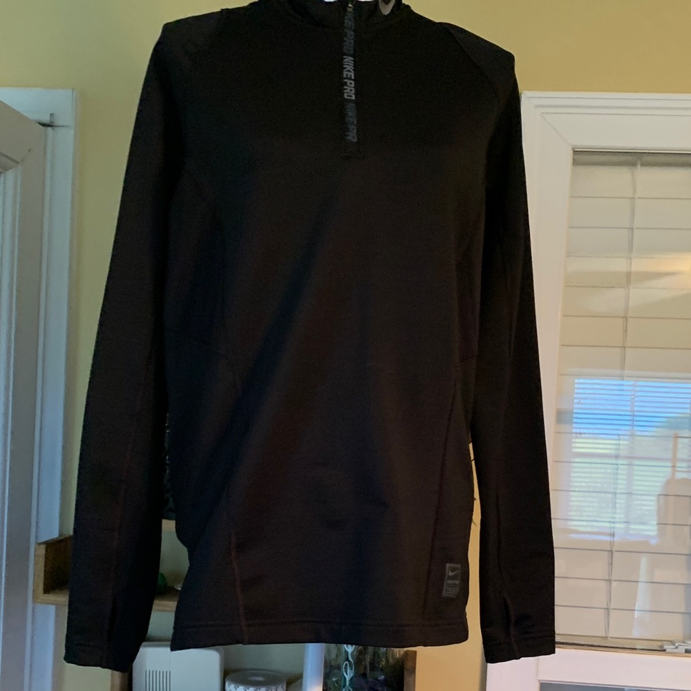 Nike Pro Hyperwarm Fitted Black Performance Top (… - image 3